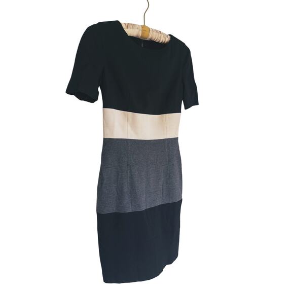 Judith & Charles Striped Knit Sheath Sweater Dress Size 2 Black White Career - Picture 4 of 7